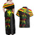 Kanaka Maoli Running Couples Matching Off Shoulder Maxi Dress and Hawaiian Shirt Kakau Pattern with Kanaka Maoli Flag Color