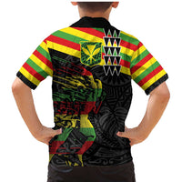 Kanaka Maoli Running Family Matching Mermaid Dress and Hawaiian Shirt Kakau Pattern with Kanaka Maoli Flag Color