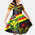 Kanaka Maoli Running Family Matching Puletasi and Hawaiian Shirt Kakau Pattern with Kanaka Maoli Flag Color