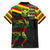 Kanaka Maoli Running Family Matching Puletasi and Hawaiian Shirt Kakau Pattern with Kanaka Maoli Flag Color