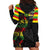 Kanaka Maoli Running Hoodie Dress Kakau Pattern with Kanaka Maoli Flag Color