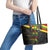 Kanaka Maoli Running Leather Tote Bag Kakau Pattern with Kanaka Maoli Flag Color