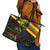 Kanaka Maoli Running Leather Tote Bag Kakau Pattern with Kanaka Maoli Flag Color