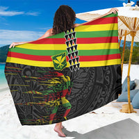Kanaka Maoli Running Sarong Kakau Pattern with Kanaka Maoli Flag Color