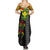 Kanaka Maoli Running Summer Maxi Dress Kakau Pattern with Kanaka Maoli Flag Color