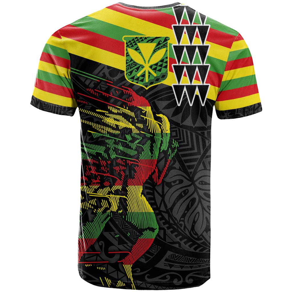 Kanaka Maoli Running T Shirt Kakau Pattern with Kanaka Maoli Flag Color