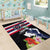 Honolulu Running Race Area Rug Hawaii Marathon Kakau Art with Hibiscus and National Flag Style