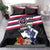 Honolulu Running Race Bedding Set Hawaii Marathon Kakau Art with Hibiscus and National Flag Style