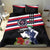 Honolulu Running Race Bedding Set Hawaii Marathon Kakau Art with Hibiscus and National Flag Style