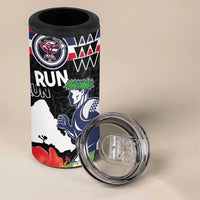 Honolulu Running Race 4 in 1 Can Cooler Tumbler Hawaii Marathon Kakau Art with Hibiscus and National Flag Style LT03 - Polynesian Pride