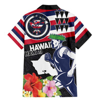 Honolulu Running Race Family Matching Mermaid Dress and Hawaiian Shirt Hawaii Marathon Kakau Art with Hibiscus and National Flag Style