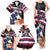 Honolulu Running Race Family Matching Tank Maxi Dress and Hawaiian Shirt Hawaii Marathon Kakau Art with Hibiscus and National Flag Style