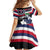 Honolulu Running Race Kid Short Sleeve Dress Hawaii Marathon Kakau Art with Hibiscus and National Flag Style