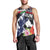 Honolulu Running Race Men Tank Top Hawaii Marathon Kakau Art with Hibiscus and National Flag Style