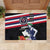 Honolulu Running Race Rubber Doormat Hawaii Marathon Kakau Art with Hibiscus and National Flag Style