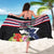 Honolulu Running Race Sarong Hawaii Marathon Kakau Art with Hibiscus and National Flag Style