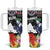 Honolulu Running Race Tumbler With Handle Hawaii Marathon Kakau Art with Hibiscus and National Flag Style