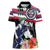 Honolulu Running Race Women Polo Shirt Hawaii Marathon Kakau Art with Hibiscus and National Flag Style