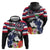 Honolulu Running Race Zip Hoodie Hawaii Marathon Kakau Art with Hibiscus and National Flag Style