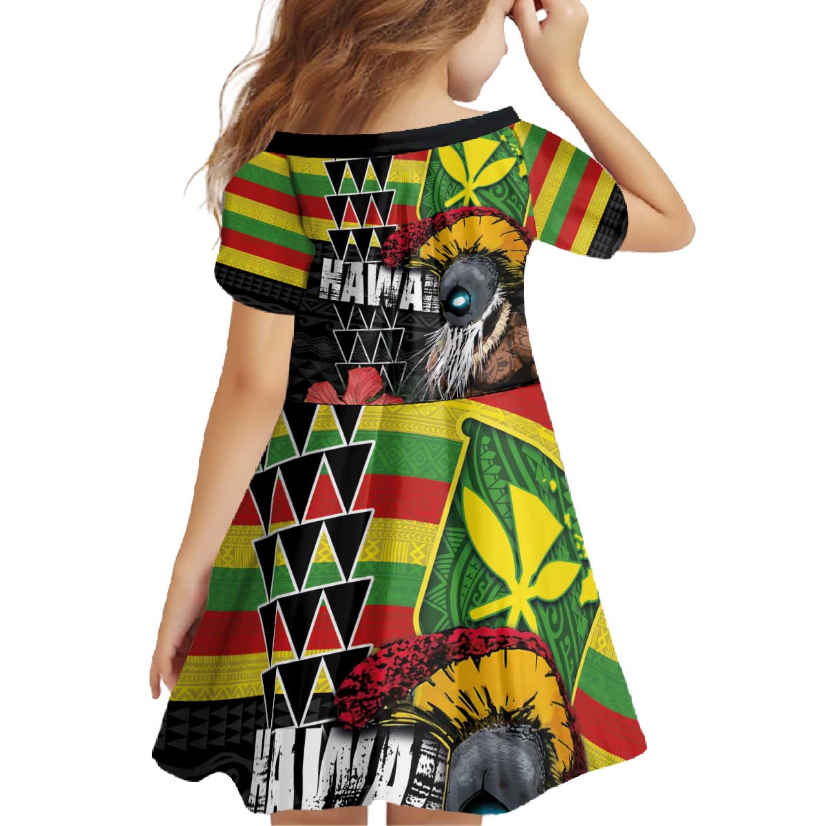 Kanaka Maoli Ikaika Warrior Family Matching Off The Shoulder Long Sleeve Dress and Hawaiian Shirt Hibiscus Kakau Art and Tapa Tribal Pattern LT03 - Polynesian Pride