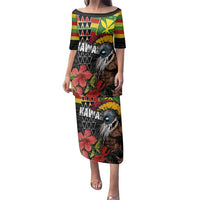 Kanaka Maoli Ikaika Warrior Family Matching Puletasi and Hawaiian Shirt Hibiscus Kakau Art and Tapa Tribal Pattern