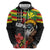 Kanaka Maoli Ikaika Warrior Hoodie Hibiscus Kakau Art and Tapa Tribal Pattern