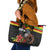 Kanaka Maoli Ikaika Warrior Leather Tote Bag Hibiscus Kakau Art and Tapa Tribal Pattern