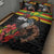 Kanaka Maoli Ikaika Warrior Quilt Bed Set Hibiscus Kakau Art and Tapa Tribal Pattern