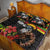 Kanaka Maoli Ikaika Warrior Quilt Bed Set Hibiscus Kakau Art and Tapa Tribal Pattern