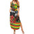 Kanaka Maoli Ikaika Warrior Summer Maxi Dress Hibiscus Kakau Art and Tapa Tribal Pattern