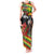 Kanaka Maoli Ikaika Warrior Tank Maxi Dress Hibiscus Kakau Art and Tapa Tribal Pattern