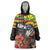 Kanaka Maoli Ikaika Warrior Wearable Blanket Hoodie Hibiscus Kakau Art and Tapa Tribal Pattern