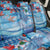 Hawaiian Waves Whale Back Car Seat Cover Kakau Art and Tropical Red Hibiscus Flowers