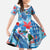 Hawaiian Waves Whale Family Matching Puletasi and Hawaiian Shirt Kakau Art and Tropical Red Hibiscus Flowers