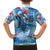 Hawaiian Waves Whale Hawaiian Shirt Kakau Art and Tropical Red Hibiscus Flowers