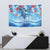 Hawaiian Waves Whale Tapestry Kakau Art and Tropical Red Hibiscus Flowers