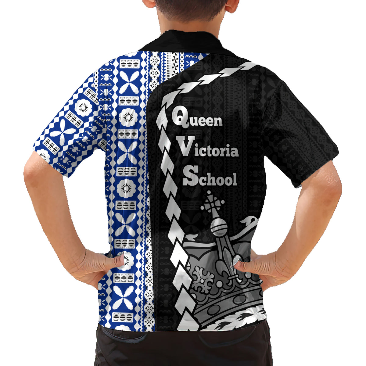 Fiji Queen Victoria School Family Matching Short Sleeve Bodycon Dress and Hawaiian Shirt Tapa and Polynesian Tribal Pattern Half Style LT03 - Polynesian Pride