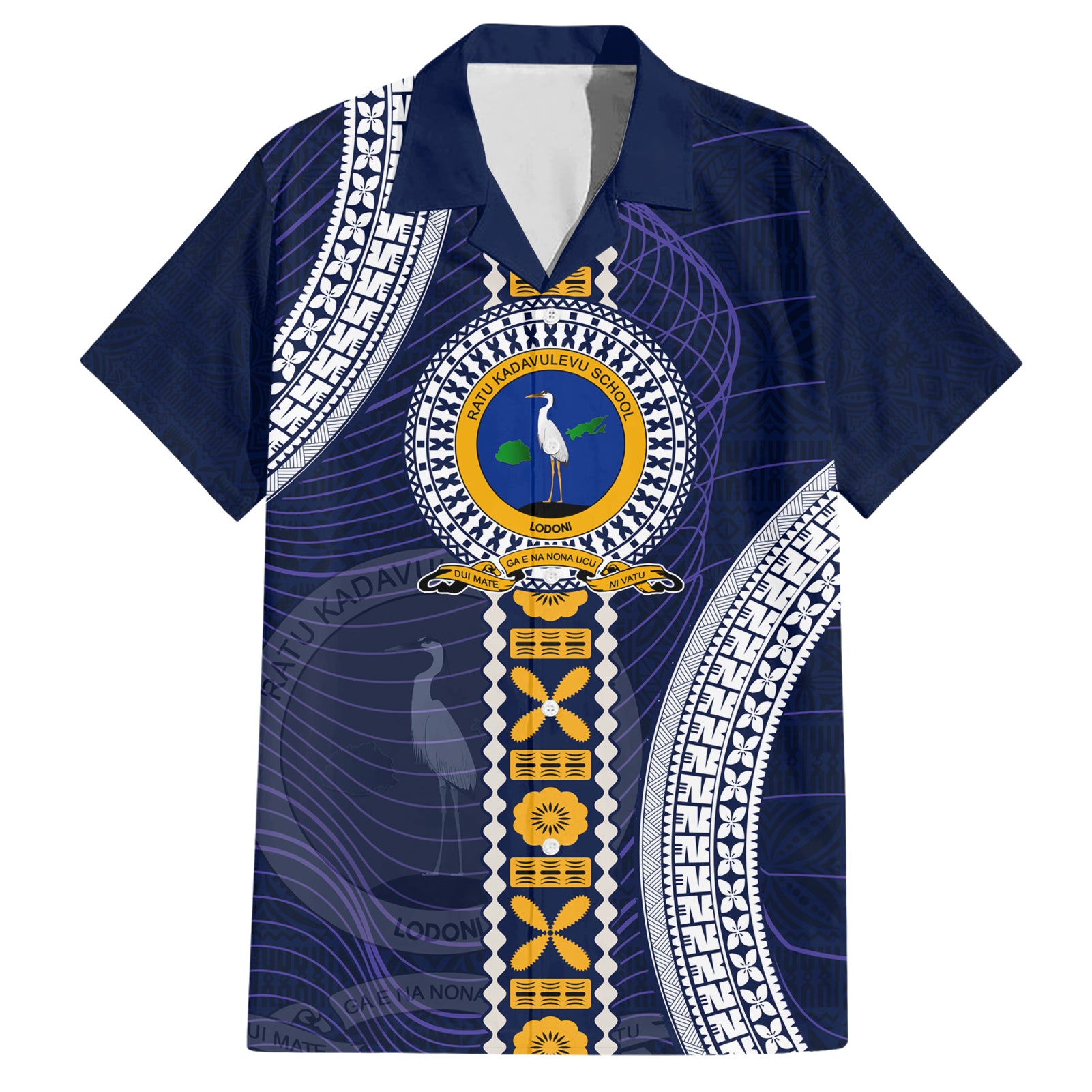 Fiji Ratu Kadavulevu School Hawaiian Shirt Tapa and Polynesian Tribal Pattern LT03 Blue - Polynesian Pride