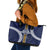 Fiji Ratu Kadavulevu School Leather Tote Bag Tapa and Polynesian Tribal Pattern LT03 Blue - Polynesian Pride