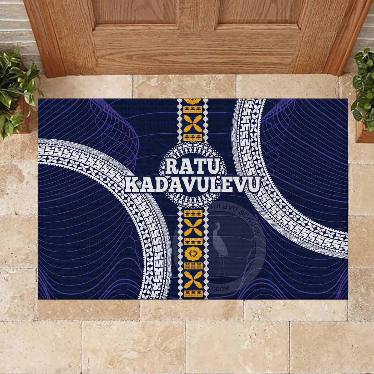 Fiji Ratu Kadavulevu School Rubber Doormat Tapa and Polynesian Tribal Pattern LT03 - Polynesian Pride