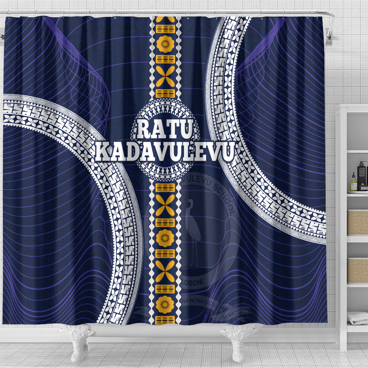 Fiji Ratu Kadavulevu School Shower Curtain Tapa and Polynesian Tribal Pattern LT03 - Polynesian Pride