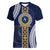 Fiji Ratu Kadavulevu School Women V Neck T Shirt Tapa and Polynesian Tribal Pattern LT03 Female Blue - Polynesian Pride