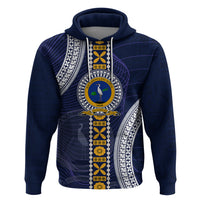 Fiji Ratu Kadavulevu School Zip Hoodie Tapa and Polynesian Tribal Pattern LT03 Pullover Hoodie Blue - Polynesian Pride