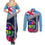 Fiji Lelean Memorial School Couples Matching Summer Maxi Dress and Long Sleeve Button Shirt Tapa and Polynesian Tribal Pattern LT03 - Polynesian Pride