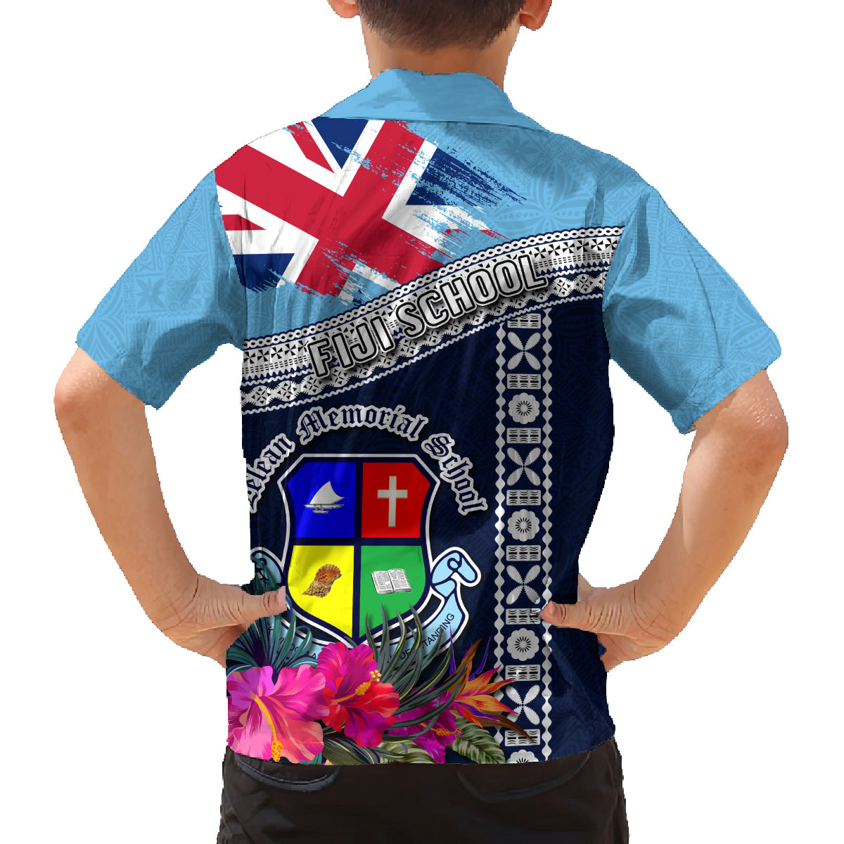 Fiji Lelean Memorial School Family Matching Puletasi Dress and Hawaiian Shirt Tapa and Polynesian Tribal Pattern LT03 - Polynesian Pride