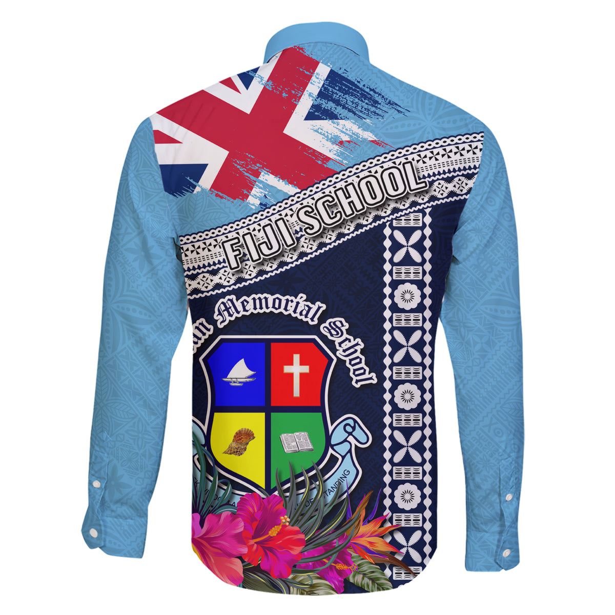 Fiji Lelean Memorial School Family Matching Short Sleeve Bodycon Dress and Hawaiian Shirt Tapa and Polynesian Tribal Pattern LT03 - Polynesian Pride