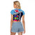 Fiji Lelean Memorial School Raglan Cropped T Shirt Tapa and Polynesian Tribal Pattern LT03 - Polynesian Pride