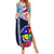 Fiji Lelean Memorial School Summer Maxi Dress Tapa and Polynesian Tribal Pattern LT03 Women Blue - Polynesian Pride