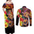 Hawaiian Sea Animals Love Couple Couples Matching Off Shoulder Maxi Dress and Long Sleeve Button Shirt Aloha Sunset Symphony