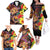 Hawaiian Sea Animals Love Couple Family Matching Off The Shoulder Long Sleeve Dress and Hawaiian Shirt Aloha Sunset Symphony